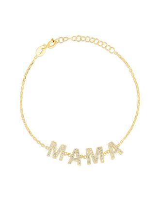 Sphera Milano 18K Gold Over Silver Cz Mama Bracelet