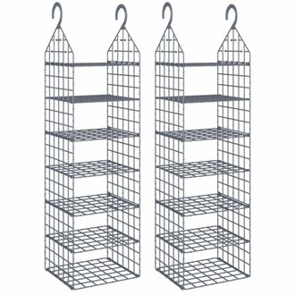 vidaXL Vidaxl - Estanter&iacute;as Colgantes Para Armario Con 7 Estantes 2 Unidades Gris