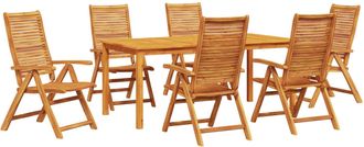 vidaXL Conjunto De Comedor De Jard&iacute;n 7 Uds. Marr&oacute;n Vidaxl