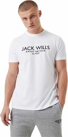 Jack Wills Heren-T-shirt met Carnaby-logo (Wit)
