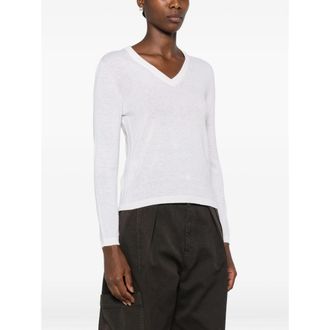 PANICALE Crew Neck Knit Sweater - White