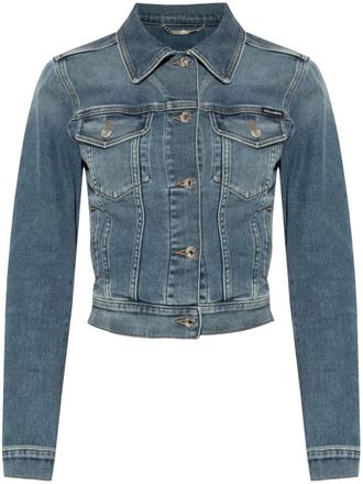 Dolce & Gabbana logo-plaque denim jacket - Blue
