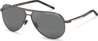 Porsche Design P8942 Polarized D Mens Sunglasses Brown Size 63
