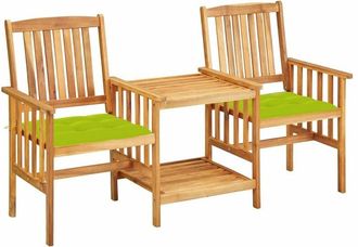 vidaXL Sillas Y Mesita De Jard&iacute;n Con Cojines Madera Maciza Acacia Vidaxl