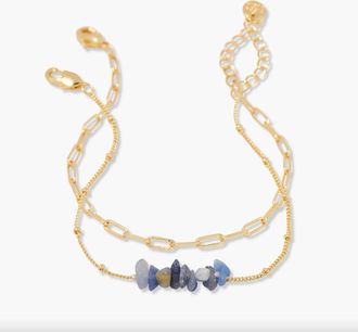 Brook & York Womens Alex Birthstone Bracelet Set In Gold And Blue