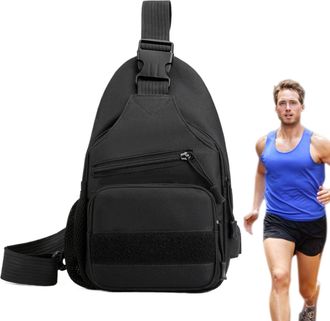 Generic Adjustable Sports Sling Bag - Chest Pouch with Shoulder Straps, Portable Practical Flexible Messenger Pack | Fors Outdoor, Womsen, Men, Camping, Cycli