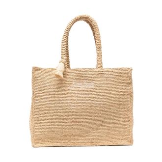 MC2 Saint Barth Tote Bags, female, Beige, Size: ONE SIZE Vanity Raffia