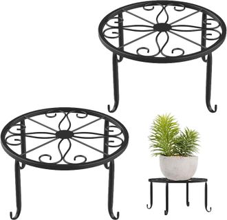 OEM Juego De 2 Soportes Para Plantas, Soportes Para Macetas De Hierro Forjado, Soportes Para Macetas De Hierro Forjado, Decoraci&oacute;n Para Interiores Y Exter