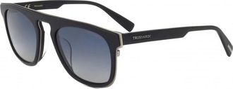 Trussardi Womens STR406F-700P-53 STR406F 53 700P Sunglasses - Black - One Size