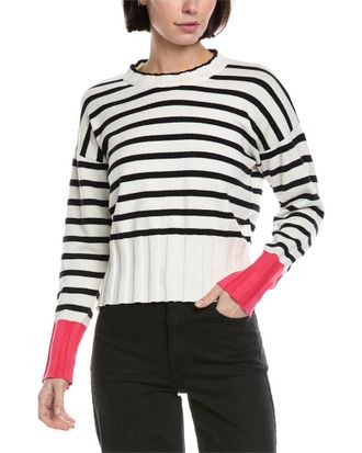 Brodie Contrast Stripe Cashmere-Blend Sweater