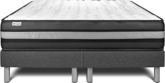 VITALIT Vitalit - Base Tapizada Gris + Colch&oacute;n Con Espuma Viscoel&aacute;stica 2x100x200
