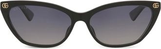 Gucci logo-detail cat-eye sunglasses - women - Acetate - 58 - Black