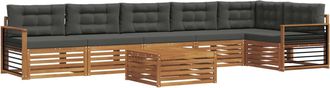 vidaXL Conjunto De Sof&aacute;s De Exterior 7 Uds. Natural Y Antracita Vidaxl