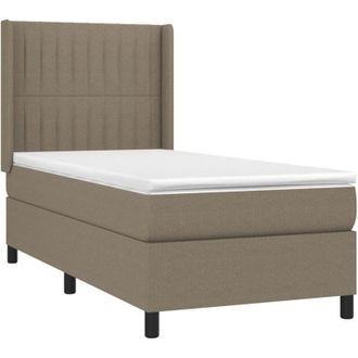 vidaXL Cama Box Spring Con Colch&oacute;n Tela Gris Taupe 80x200 Cm Vidaxl