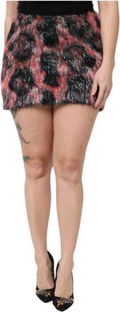 Dolce & Gabbana Multicolor Pluche Hoge Taille Mini Rok - Dames - Korte rokken - Veelkleurig - M - Rokken