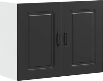 vidaXL Kitchen Wall Cabinet Kalmar Black Engineered Wood Vidaxl