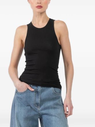 Tibi ribbed racerback top - women - Pima Cotton/Modal/Elastane - S - Black