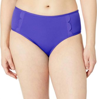 Seafolly Petal Edge Mid Rise Bottom In Reflex Blue