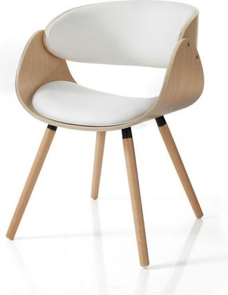 Oresteluchetta Oresteluchetta - Sedia imbottita in pelle sintetica bianca cm. H.73 x L.54 x P.52