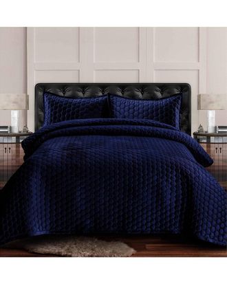 Tribeca Living Lugano Velvet Oversized Quilt Set