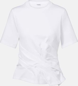 Loewe T-shirt drappeggiata in misto cotone