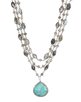 Rachel Reinhardt Jewelry 14K Over Silver Gemstone Necklace