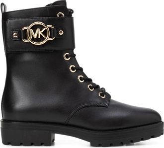 Michael Kors Zwarte Pinafore Metal Boots - Dames - Veterlaarzen - Zwart - 37 EU - Schoenen
