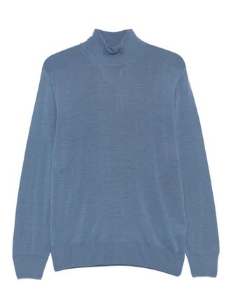 Canali high-neck wool sweater - men - Wool - 46 - Blue