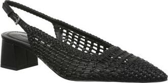 Nordstrom Dextra Slingback Heel Pump in Black Woven at Nordstrom, Size 5.5