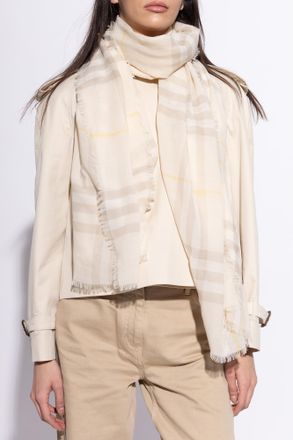 Burberry Wool Scarf, Unisex, Cream