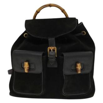 Gucci Pre-owned Backpacks, female, Black, Size: ONE SIZE Pre-owned Vintage Bamboo Backpack