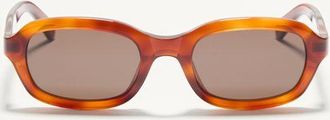 Valentino Rectangular Acetate Eyewear unisex HAVANA/BROWN 51