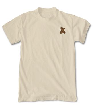 Riot Society Mens Short Sleeve Graphic Fashion T-Shirt, Teddy Bear Embroidered (Natural), Medium