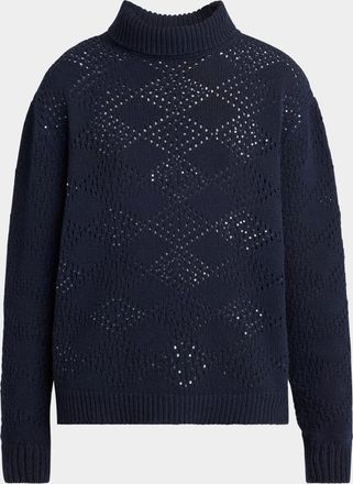 Kiton Diamond Knit Turtleneck Sweater