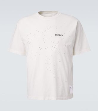 SATISFY Distressed cotton jersey T-shirt