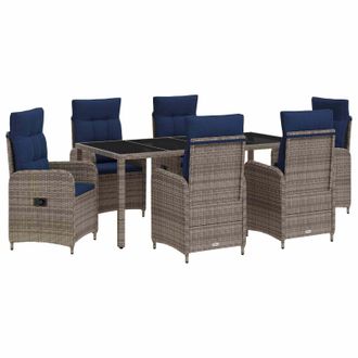 vidaXL Set Da Pranzo Per Esterni 7 Pz Polyrattan Vidaxl