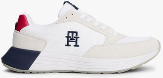 Tommy Hilfiger Mens Suede Mix Runner Sneaker - White - US 11.5 / EU 45
