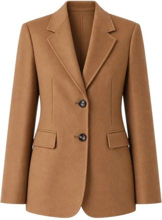 Max Mara Single-breasted Blazer - Dames - Blazers - Bruin - S - Wol - Jassen