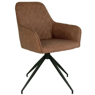 Moloo Silla giratoria 360&deg; en poliuretano marr&oacute;n vintage