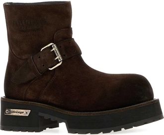 Balenciaga Womens Brown Suede Mini Venom Ankle Boots L Espresso-Ag Silver Stivali Espresso/ag