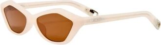 Jacquemus Bambino Zonnebrillen - Dames - Zonnebrillen - Wit - 56 MM - Accessoires