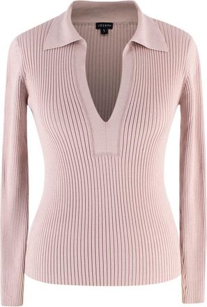 Joseph Blush Pink Ribbed Long Sleeve Top Size S