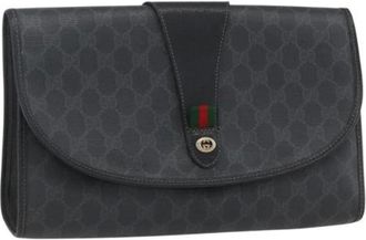 Gucci Pre-owned Clutches, female, Black, Size: ONE SIZE Pre-owned Canvas Clutch