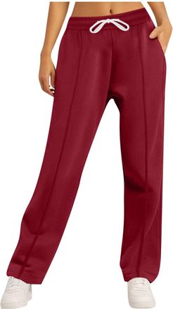 Generic Womens Joggers Sweatpants High Waisted Straight Leg Trousers Stretch Casual Jogging Pants Full Length Active Running Walking Trousers Ladies Sport Tro