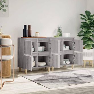 Berkfield Home Sideboards 2 pcs Grey Sonoma 60x35x70 cm Engineered Wood | Size: 60 x 35 x 70 cm