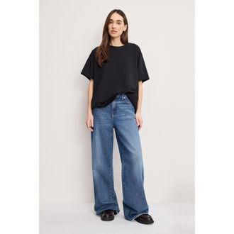 Good American Womens Good Ease Jeans in Blue Size 24 Plus | Good American by Khlo&Egrave; Kardashian