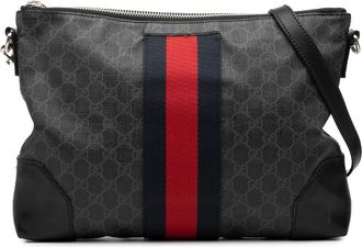Gucci Pre-owned Womens Gg Supreme Web Crossbody - Black Textile - One Size