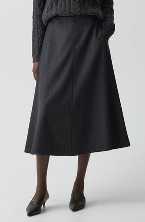 Theory A-Line Midi Skirt in Charcoal Melange at Nordstrom Rack, Size 6
