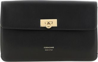 Ferragamo Tassen, Dames, Zwart, ONE Size, Leer, Harley Clutch