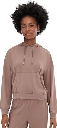 Barefoot Dreams Butterchic Hoodie Womens Sweatshirt Sable : MD (US 10-12), Polyester/Spandex